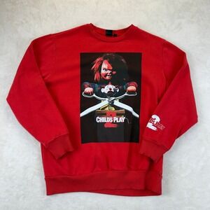 Red Child's Play 2 Chucky Horror Movie Graphic Sweatshirt Unisex Size M
